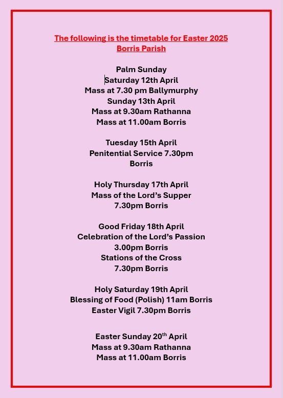 Easter Week 2025 - Borris Parish